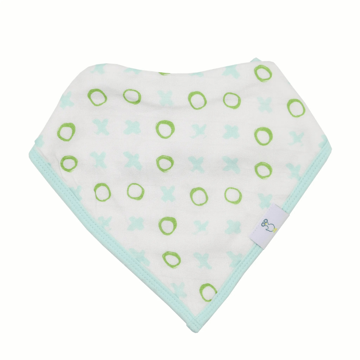 Goosewaddle® | Newborn Baby Blankets Toys Teethers Bibs & More Peas and XO Mint Bib Set with Soft Bamboo Muslin for Infants