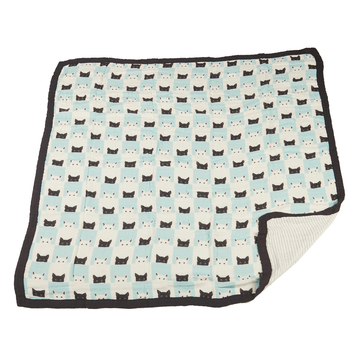 Newcastle Classics Peek - A - Boo Cats and Pencil Stripe Bamboo Muslin Newcastle Blanket