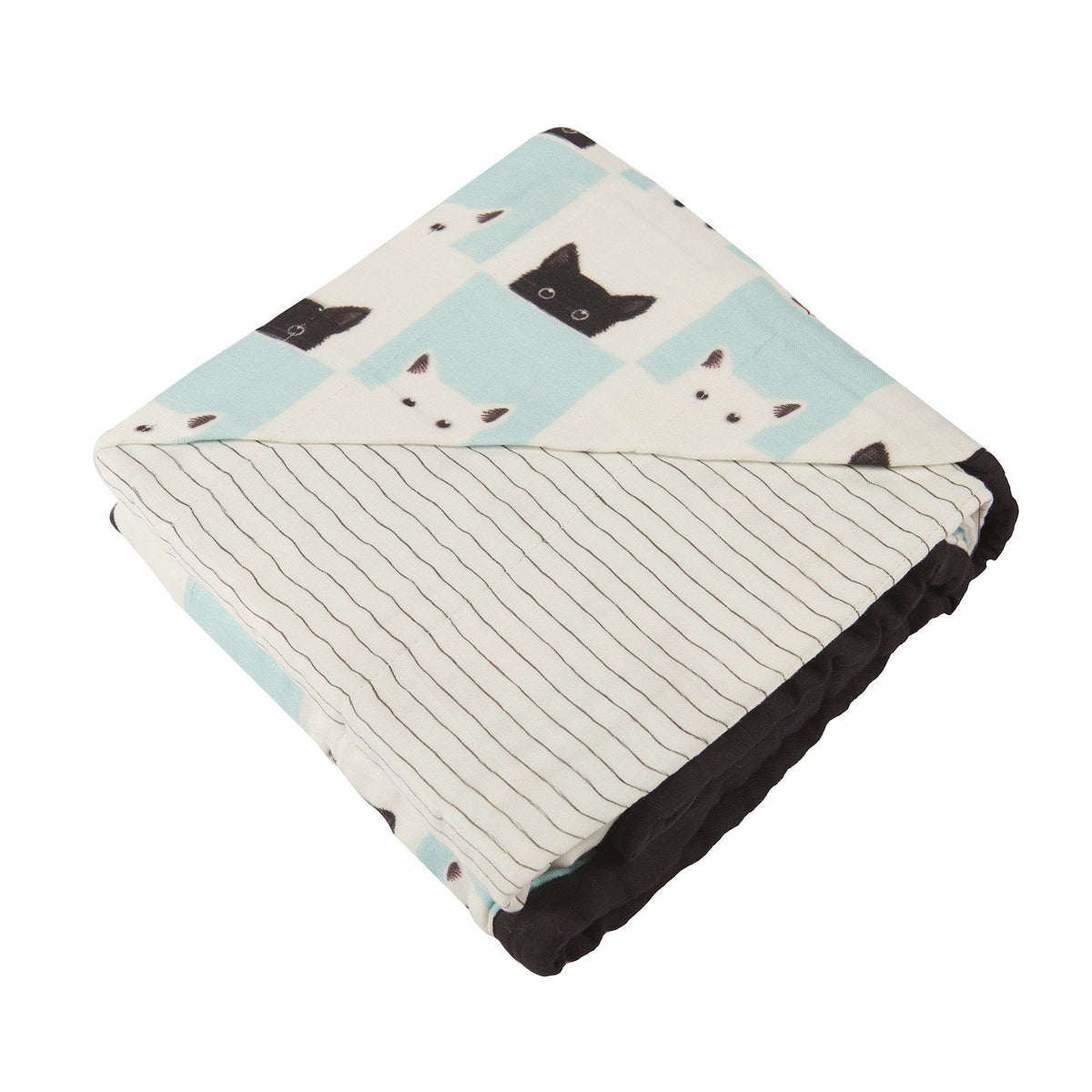 Newcastle Classics Peek - A - Boo Cats and Pencil Stripe Bamboo Muslin Newcastle Blanket