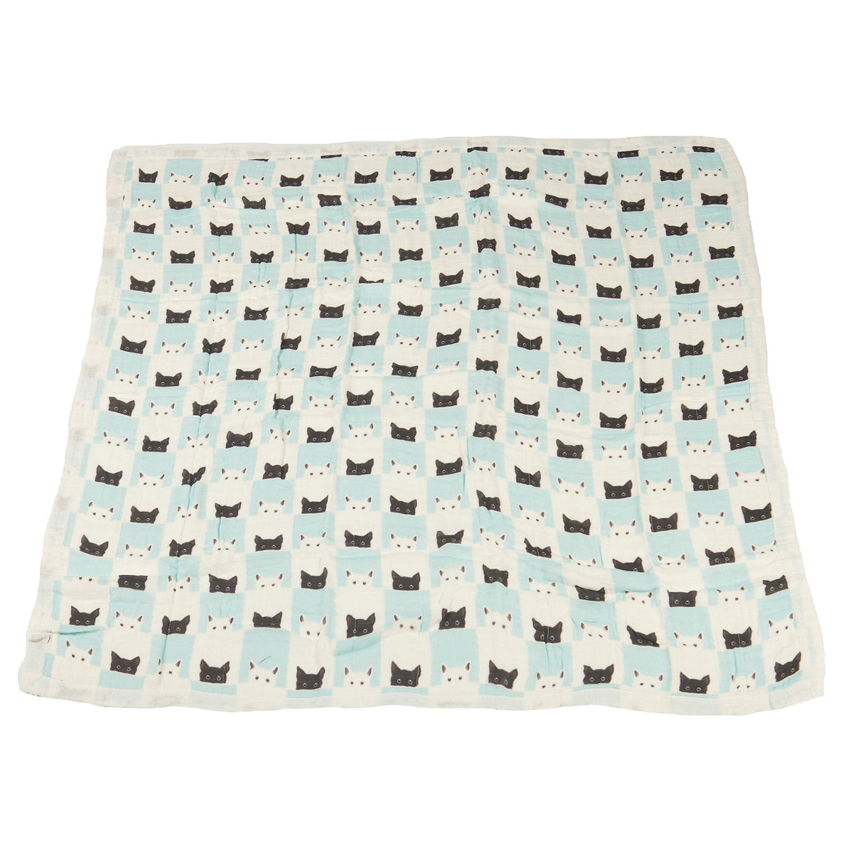 Newcastle Classics Peek - A - Boo Cats and White Bamboo Muslin Newcastle Blanket - 
