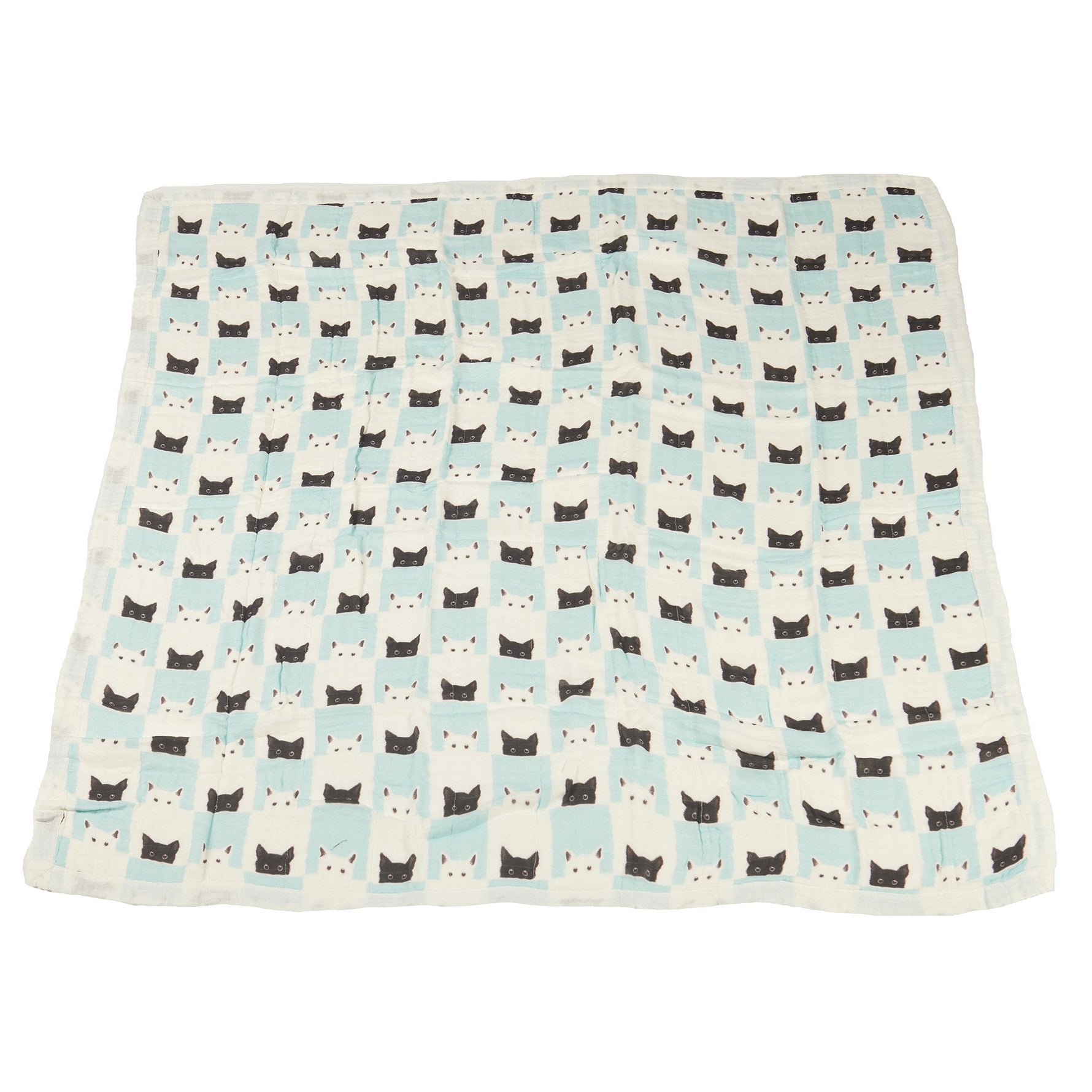 Newcastle Classics Peek - A - Boo Cats and White Bamboo Muslin Newcastle Blanket - 