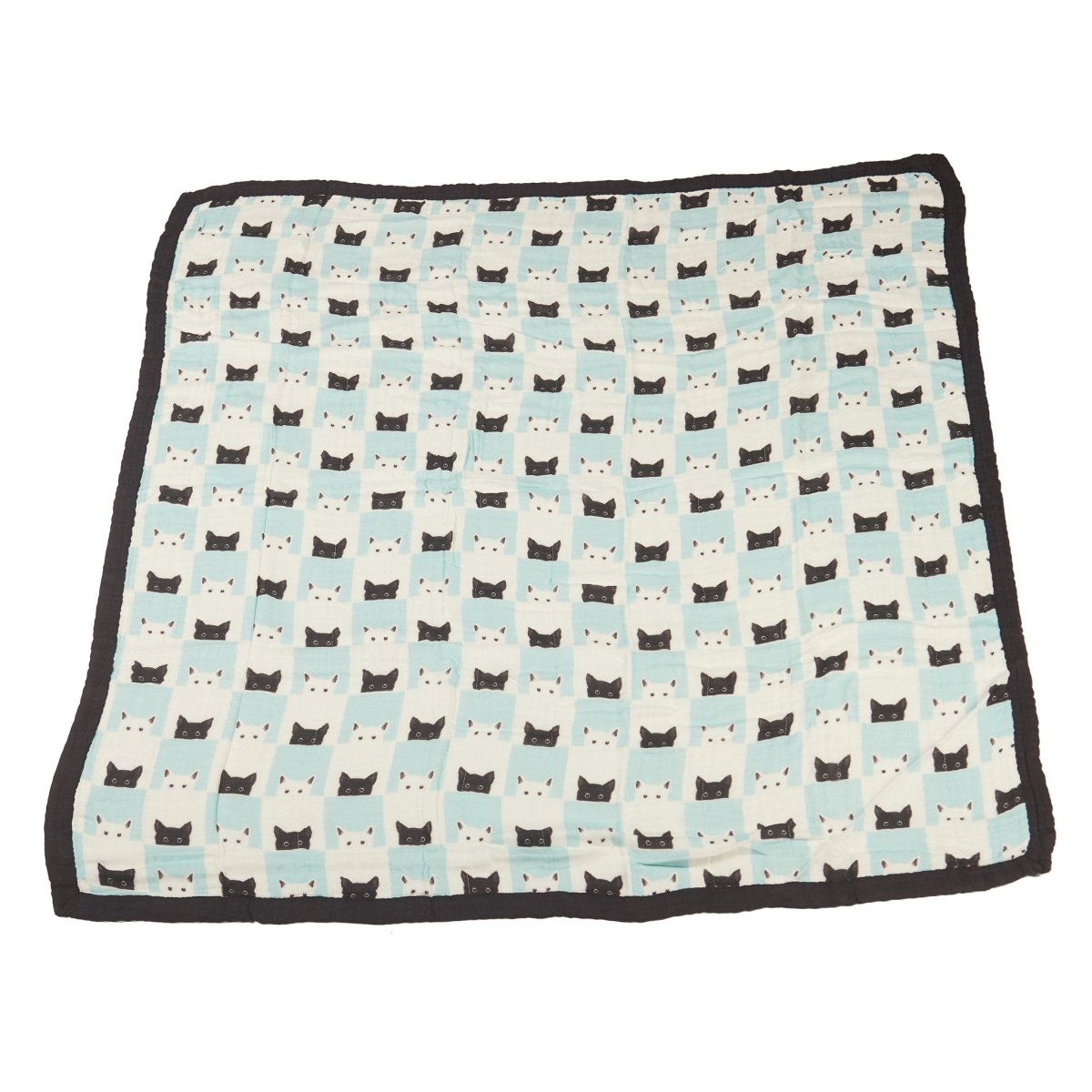 Newcastle Classics Peek A Boo Cats Bamboo Muslin Blanket with Four Layer Design for Babies - 