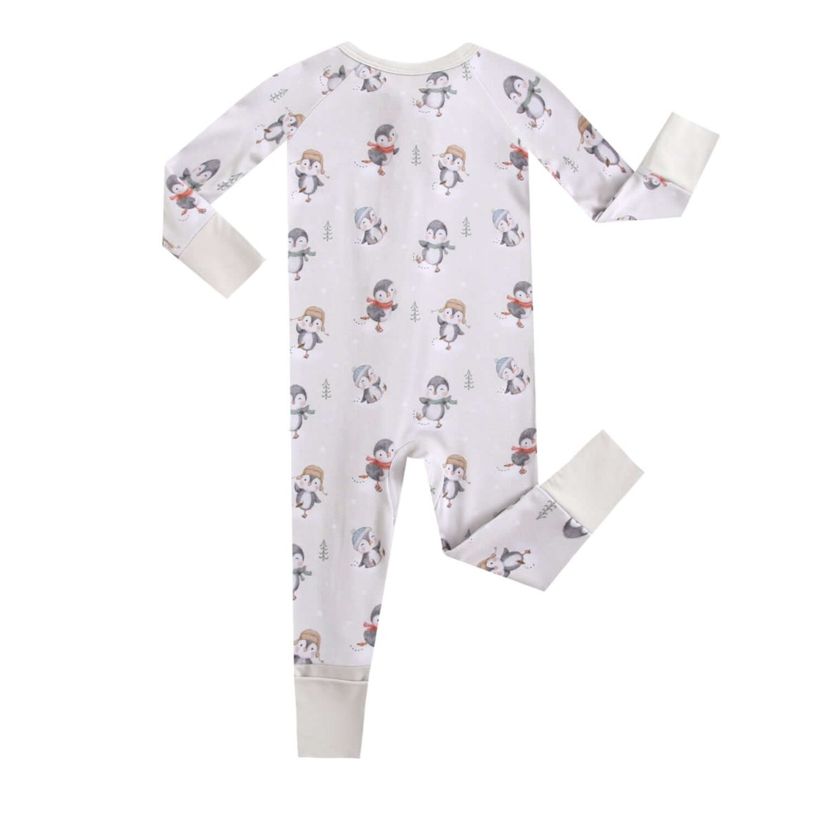 Luxie Charm Penguins On Ice Zippered Baby Romper - Everetts Place Boutique - 