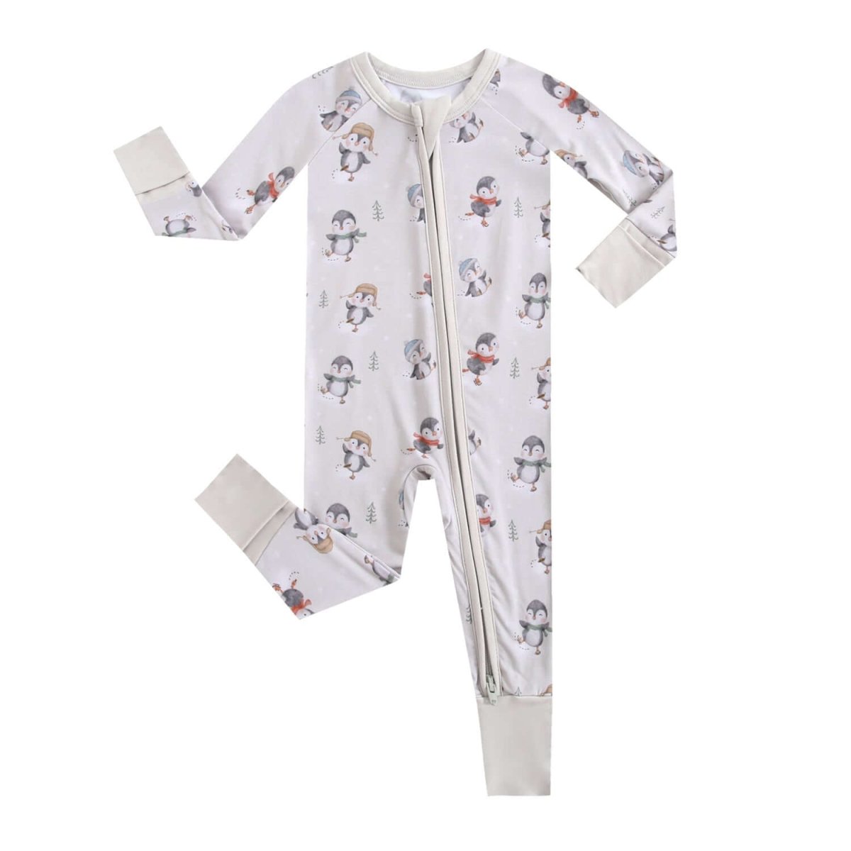 Luxie Charm Penguins On Ice Zippered Baby Romper - Everetts Place Boutique - 