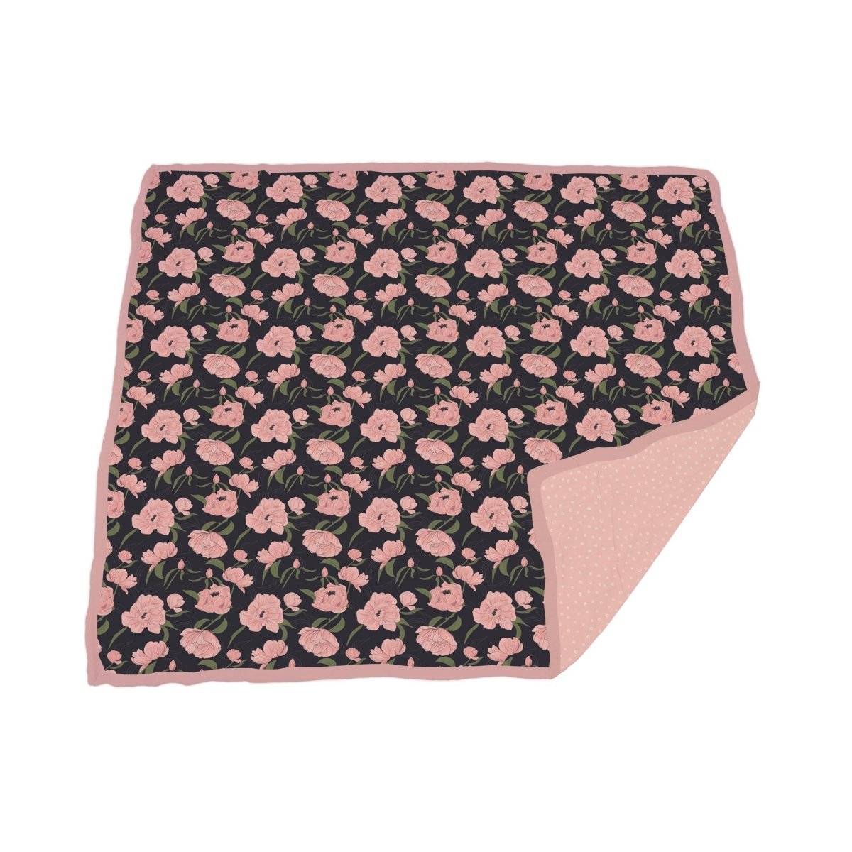 Newcastle Classics Peonies and Pearl Bamboo Muslin Blanket with Polka Dots for Cozy Kids - 