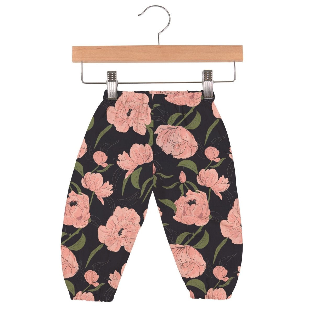 Newcastle Classics Peonies Baby Mini Pants in Soft Bamboo Muslin for Comfortable All Day Wear - 