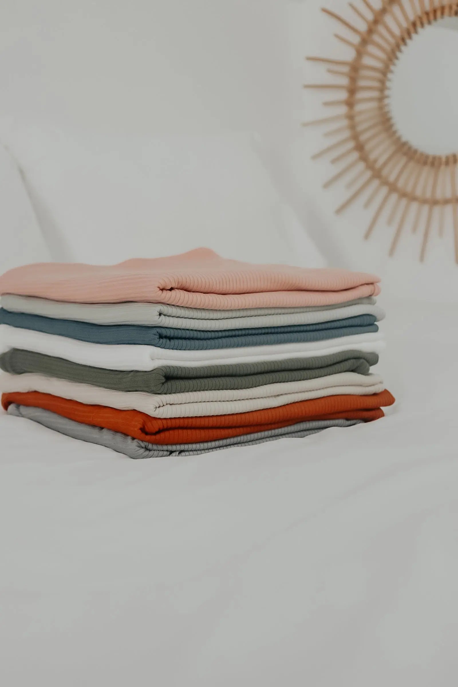 Little Mae & Co Peony Ribbed Stretch Swaddle - 