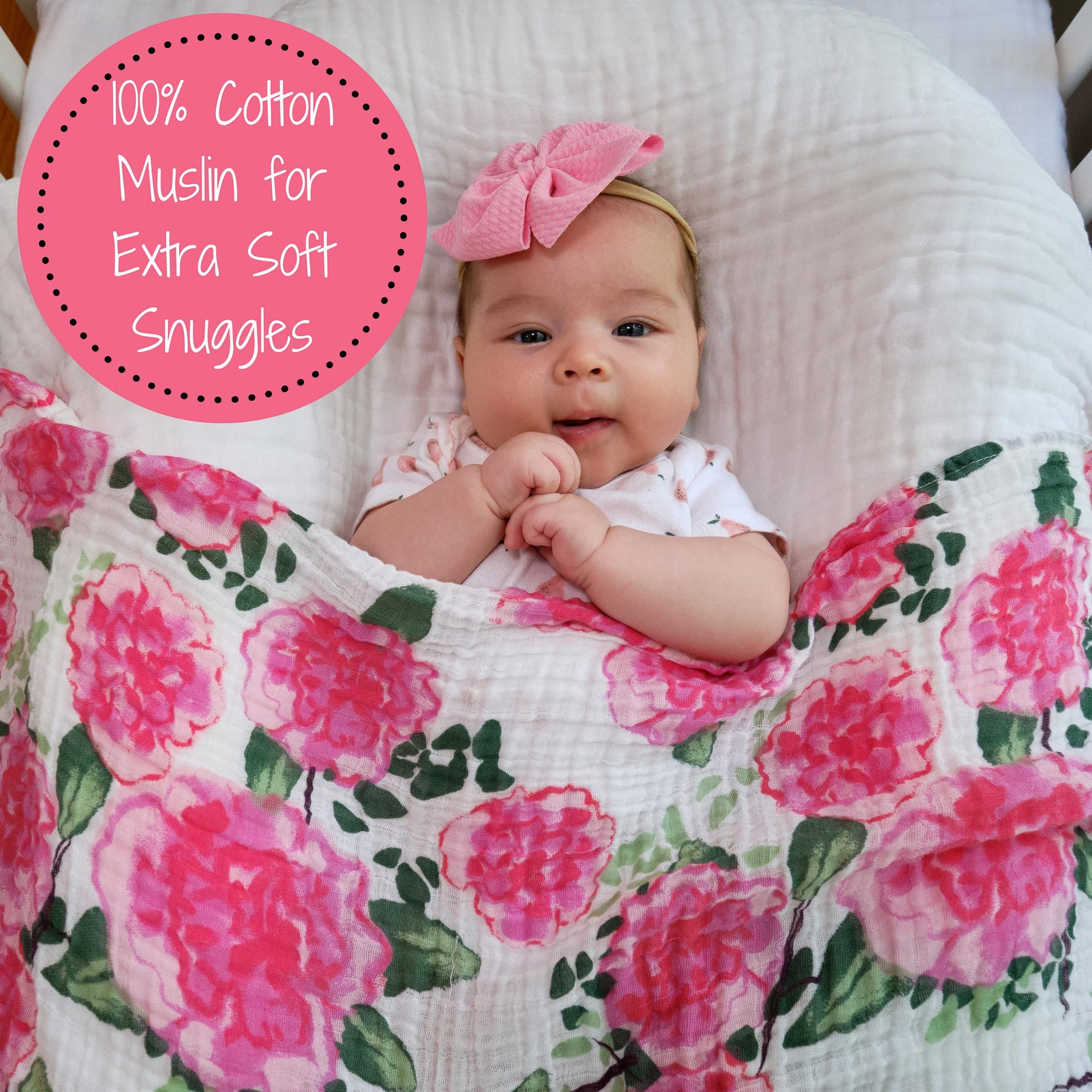 Live Life in Full Bloom Swaddle Blanket by LollyBanks