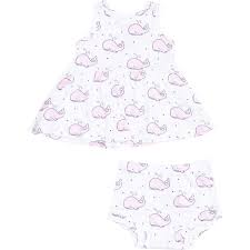 Peplum Tank and Ruffle Bloomer Set Bubbly Whale Pink for Baby Girls Angel Dear