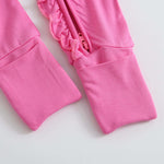 Luxie Charm Perfectly Pink Ruffled Zipper Baby Romper - Everetts Place Boutique - 