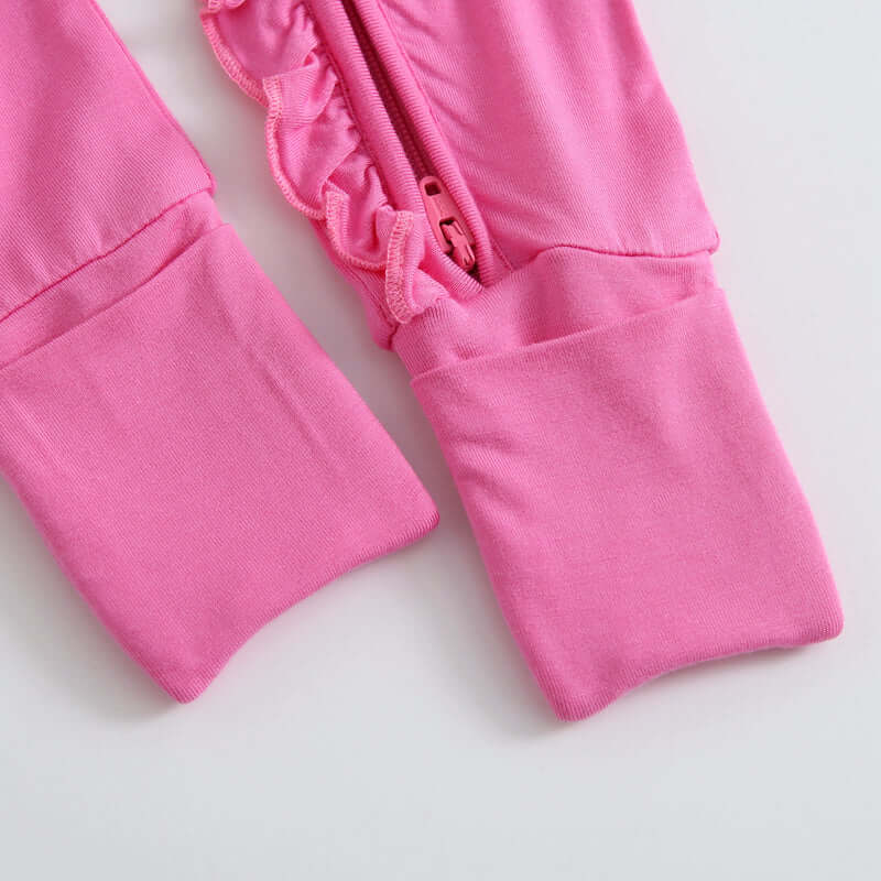 Luxie Charm Perfectly Pink Ruffled Zipper Baby Romper - Everetts Place Boutique - 