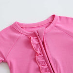 Luxie Charm Perfectly Pink Ruffled Zipper Baby Romper - Everetts Place Boutique - 