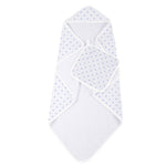 Newcastle Classics Periwinkle Bamboo Hooded Towel Set with Polka Dots for Kids - 