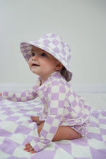 DREAM BIG LITTLE CO PERIWINKLE CHECKERS DREAM RASH GUARD RUFFLE TWO - PIECE SWIM SUITEveretts Place