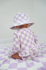 DREAM BIG LITTLE CO PERIWINKLE CHECKERS DREAM RASH GUARD RUFFLE TWO - PIECE SWIM SUITEveretts Place