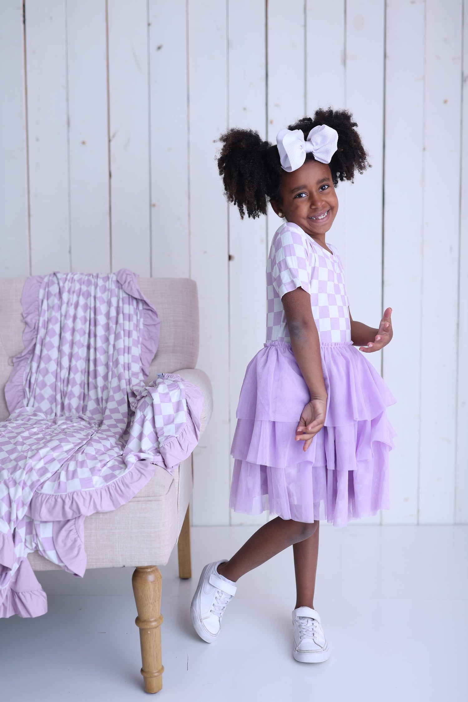 DREAM BIG LITTLE CO PERIWINKLE CHECKERS DREAM TUTU DRESSEveretts Place