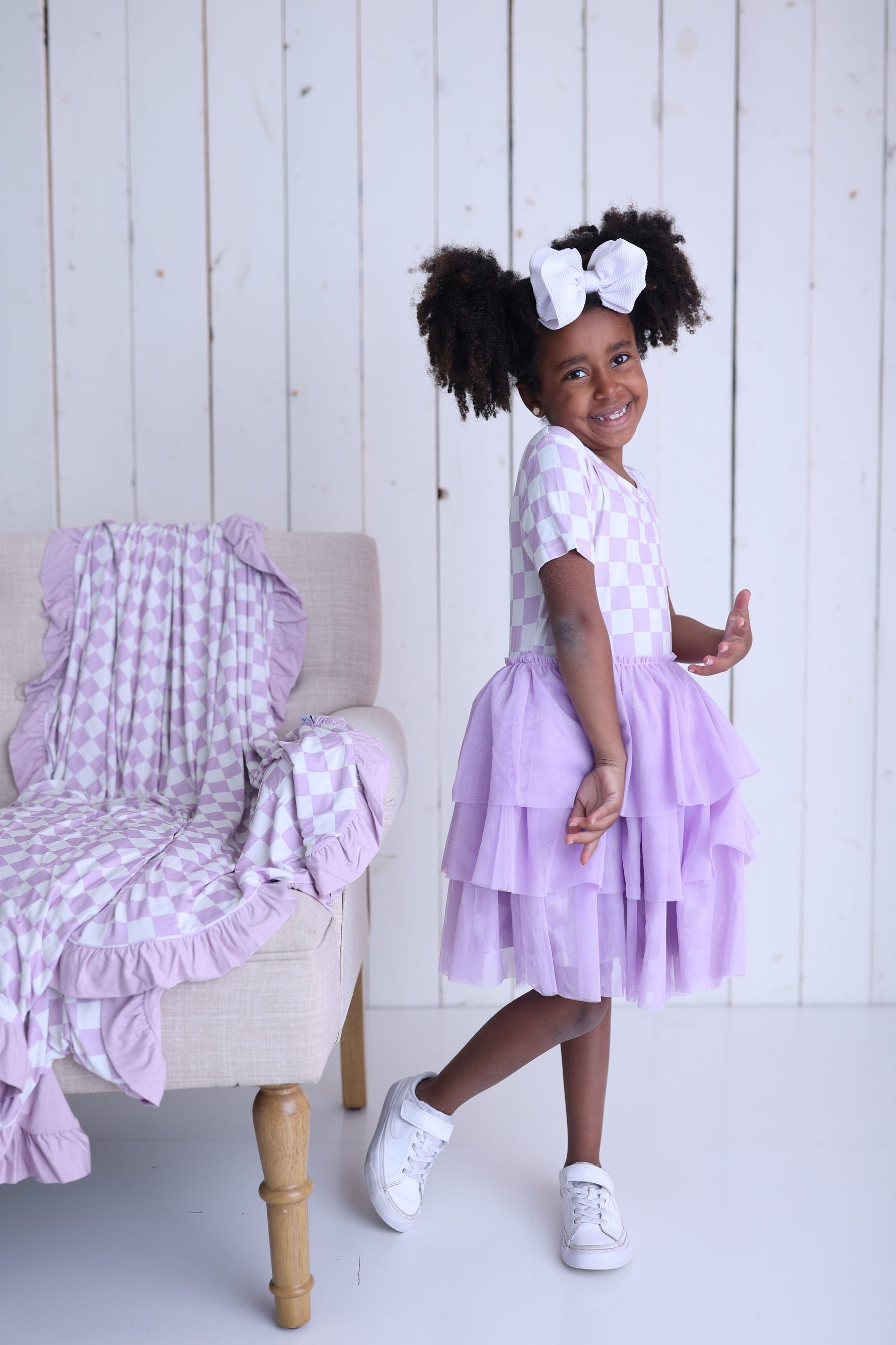 DREAM BIG LITTLE CO PERIWINKLE CHECKERS DREAM TUTU DRESSEveretts Place