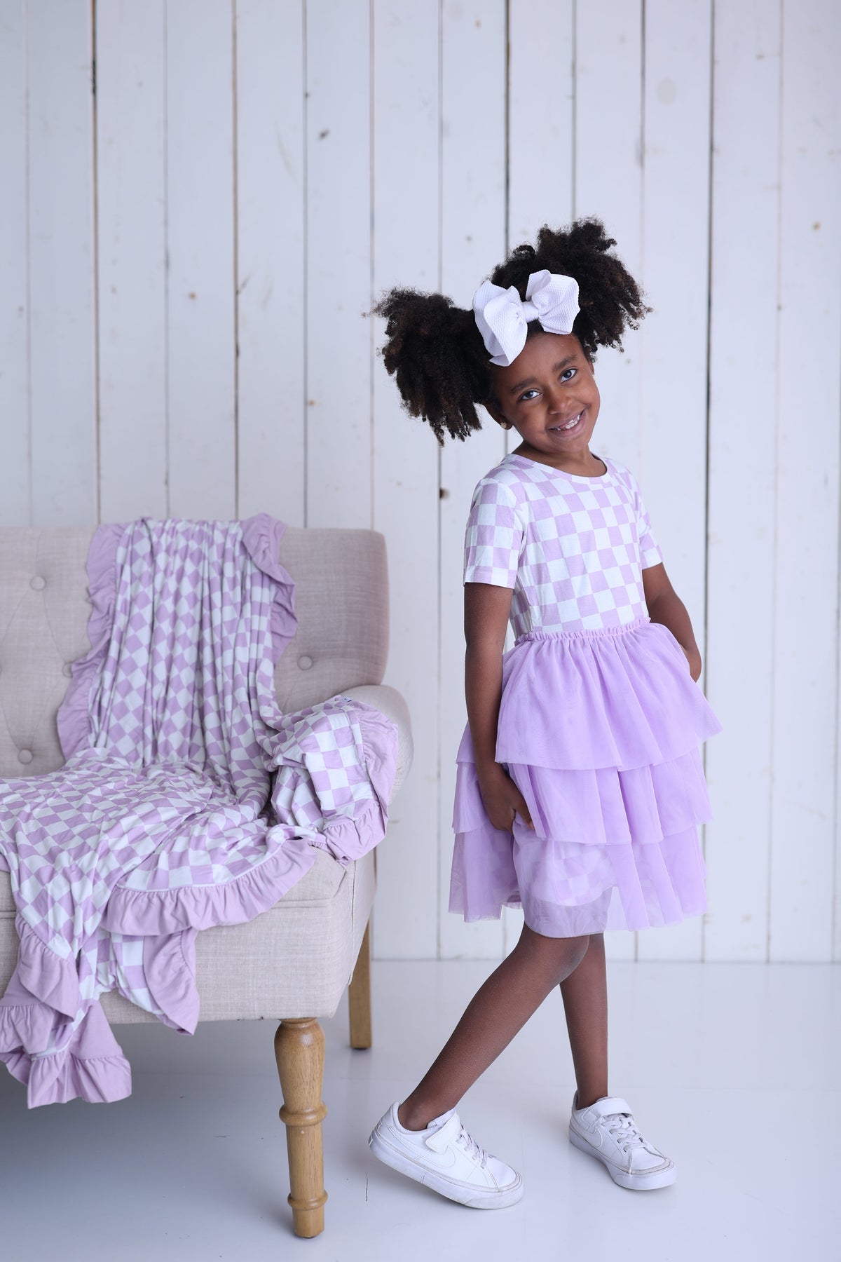 DREAM BIG LITTLE CO PERIWINKLE CHECKERS DREAM TUTU DRESSEveretts Place