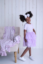 DREAM BIG LITTLE CO PERIWINKLE CHECKERS DREAM TUTU DRESSEveretts Place