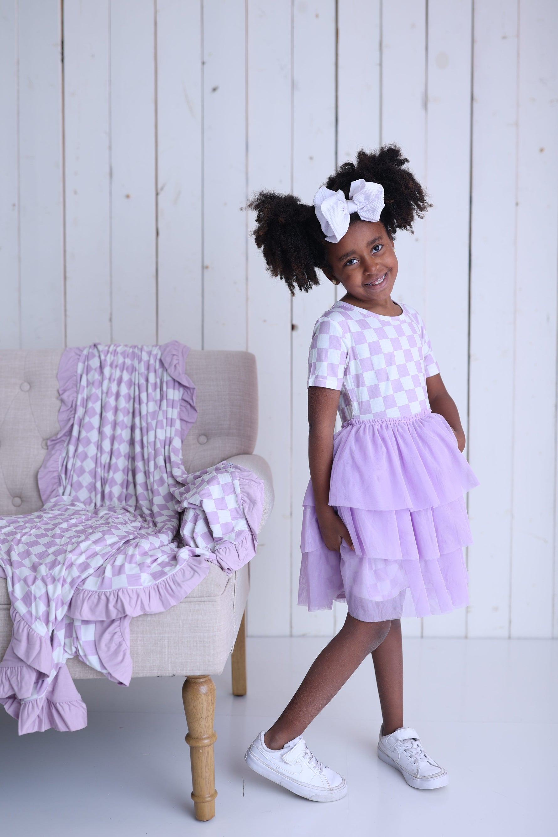 DREAM BIG LITTLE CO PERIWINKLE CHECKERS DREAM TUTU DRESSEveretts Place