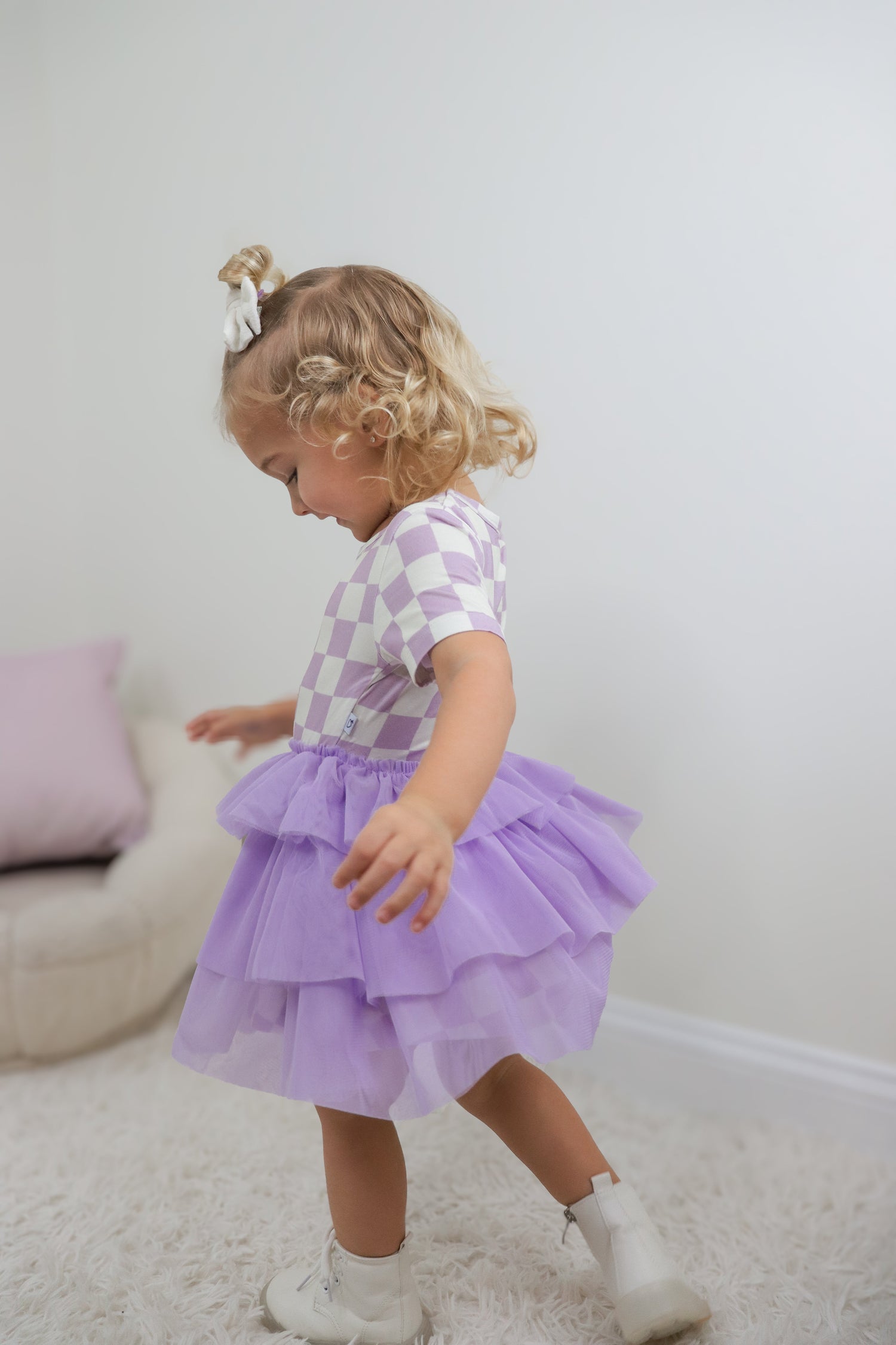 DREAM BIG LITTLE CO PERIWINKLE CHECKERS DREAM TUTU DRESSEveretts Place
