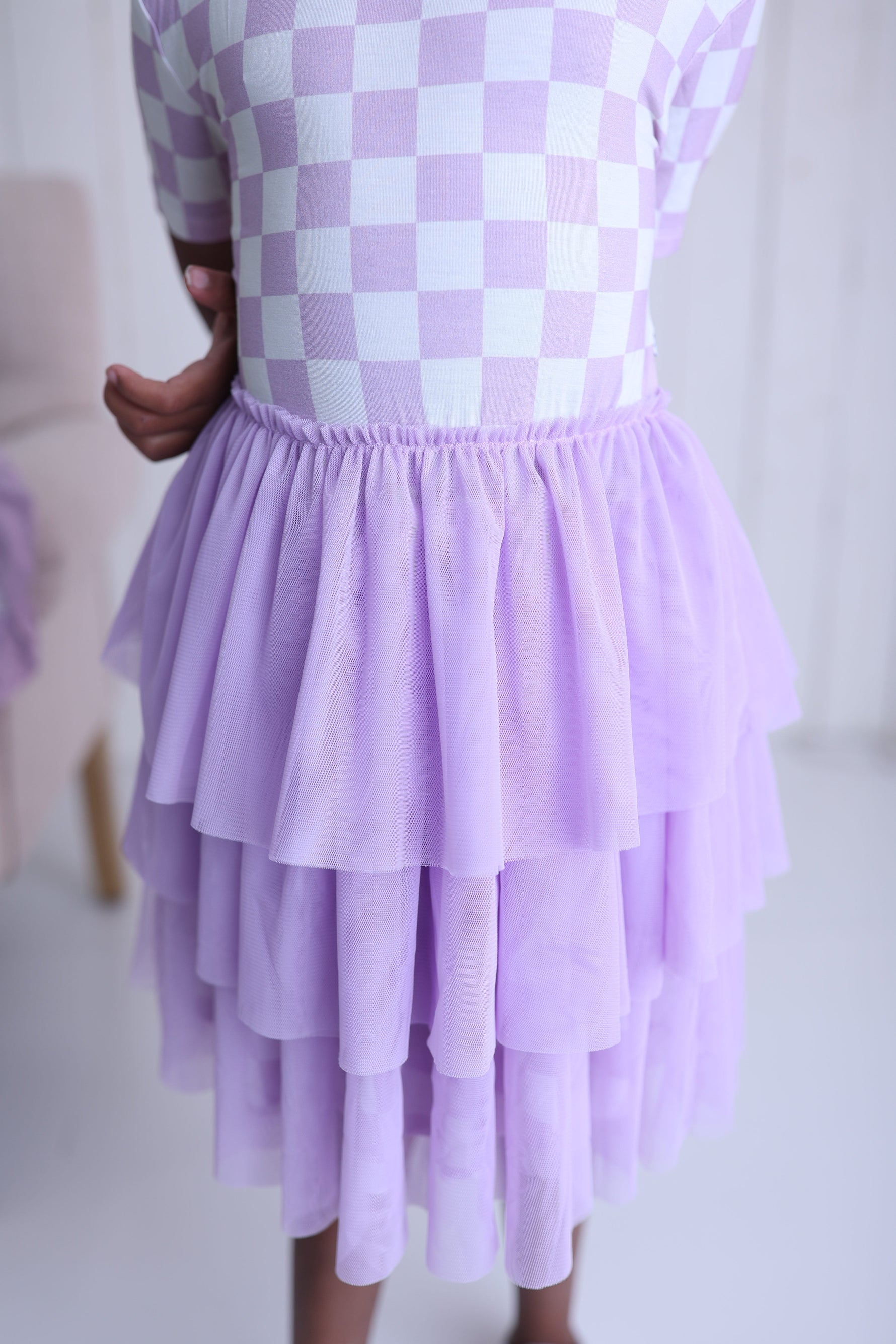 DREAM BIG LITTLE CO PERIWINKLE CHECKERS DREAM TUTU DRESSEveretts Place