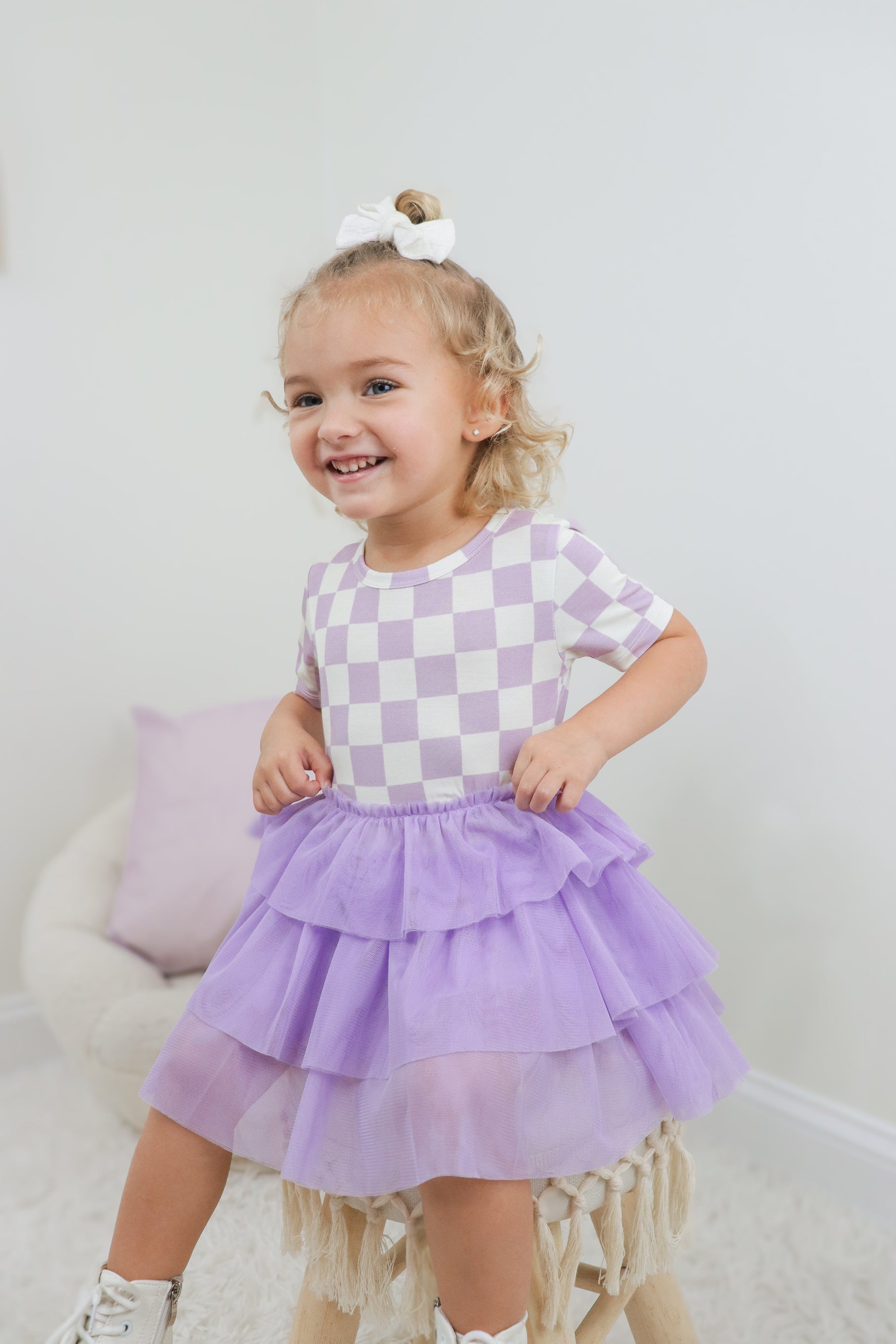 DREAM BIG LITTLE CO PERIWINKLE CHECKERS DREAM TUTU DRESSEveretts Place