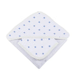 Newcastle Classics Periwinkle Diamond Polka Dot Bamboo Hooded Towel and Washcloth Set - 