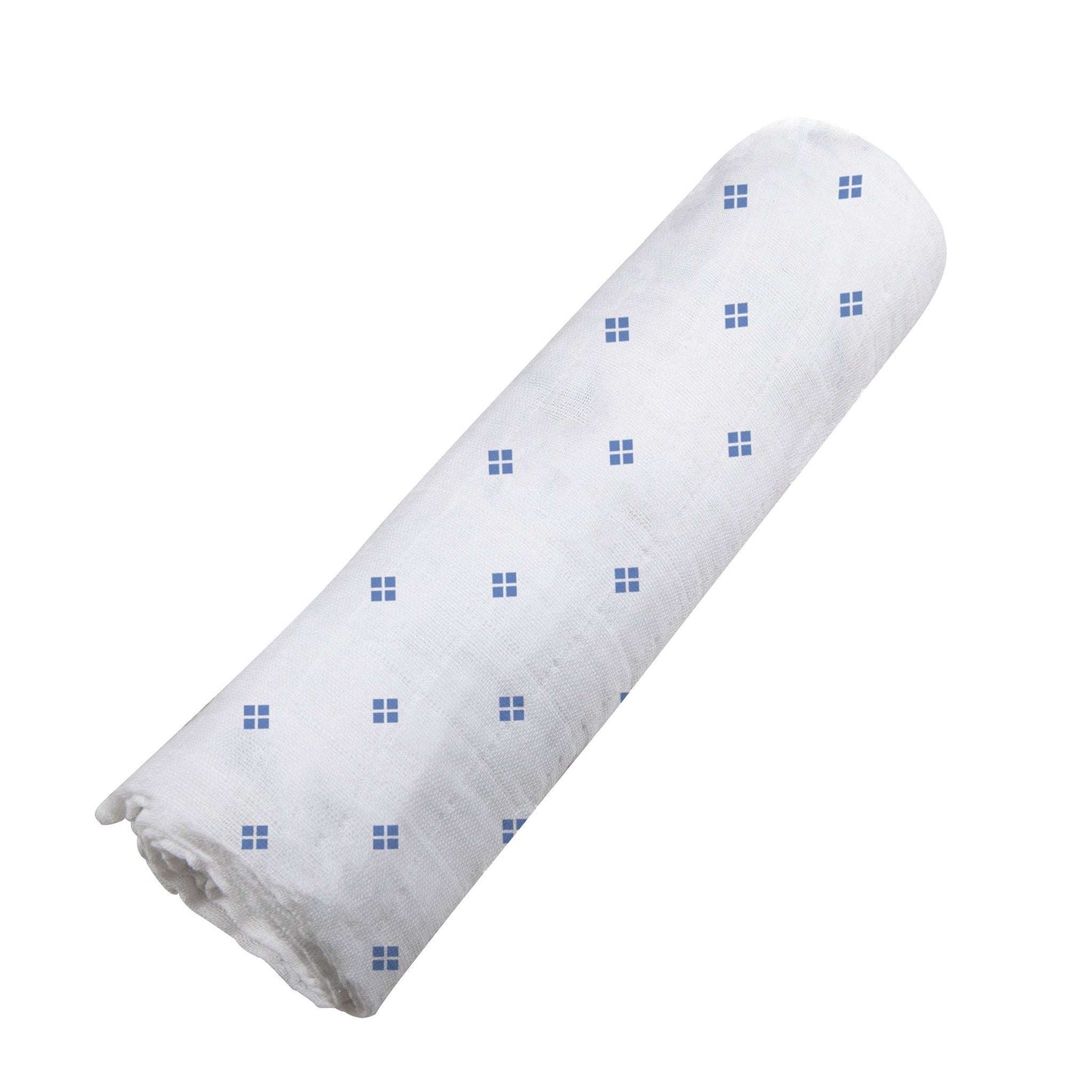 Periwinkle Diamond Polka Dot Muslin Swaddle Blanket Made from Natural Bamboo Fibers Newcastle Classics