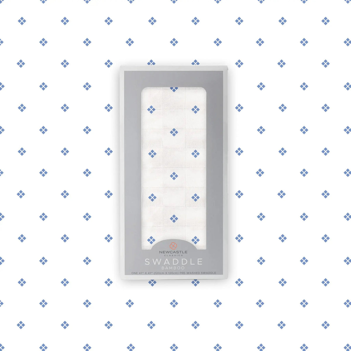 Newcastle Classics Periwinkle Diamond Polka Dot Swaddle - 