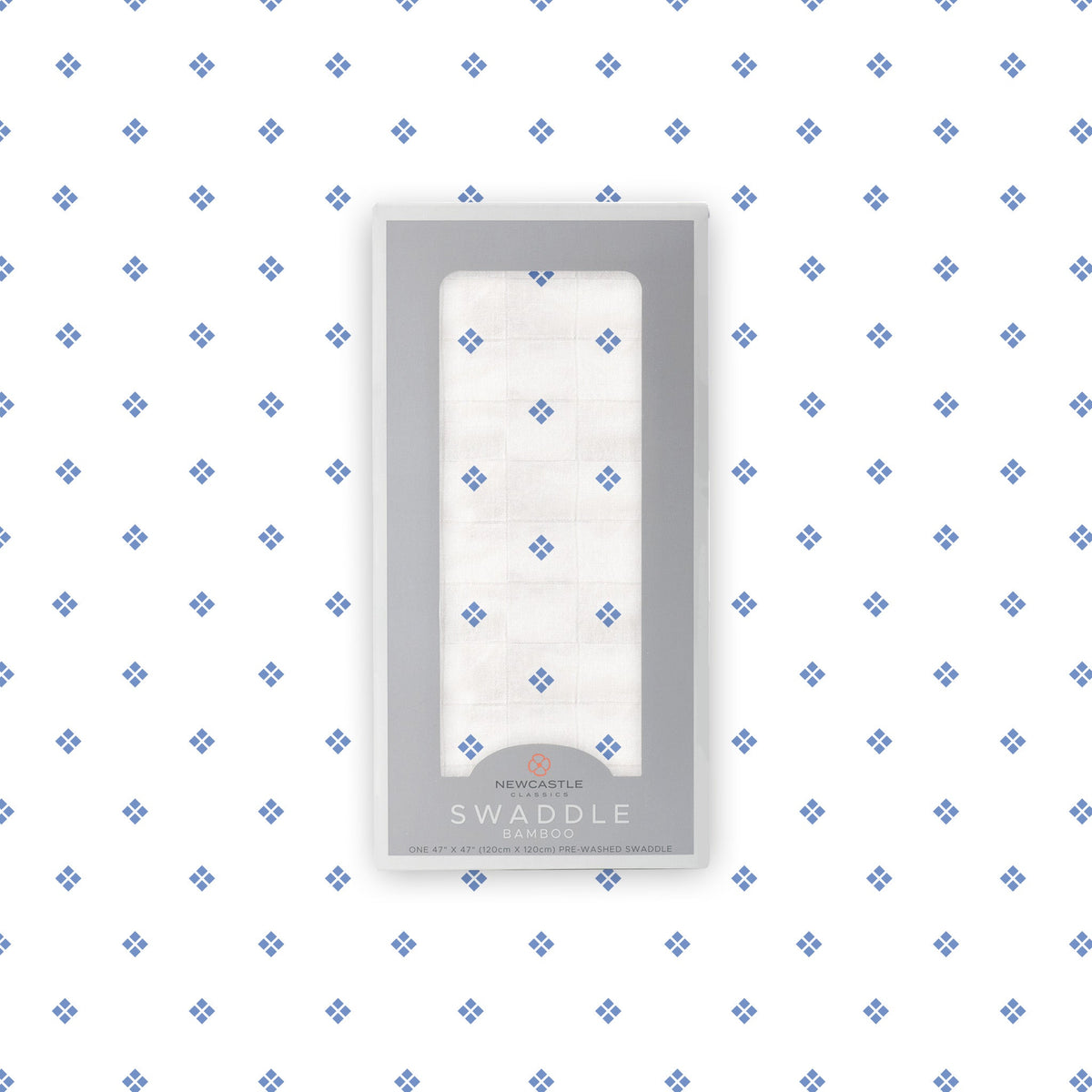 Newcastle Classics Periwinkle Diamond Polka Dot SwaddleEveretts Place