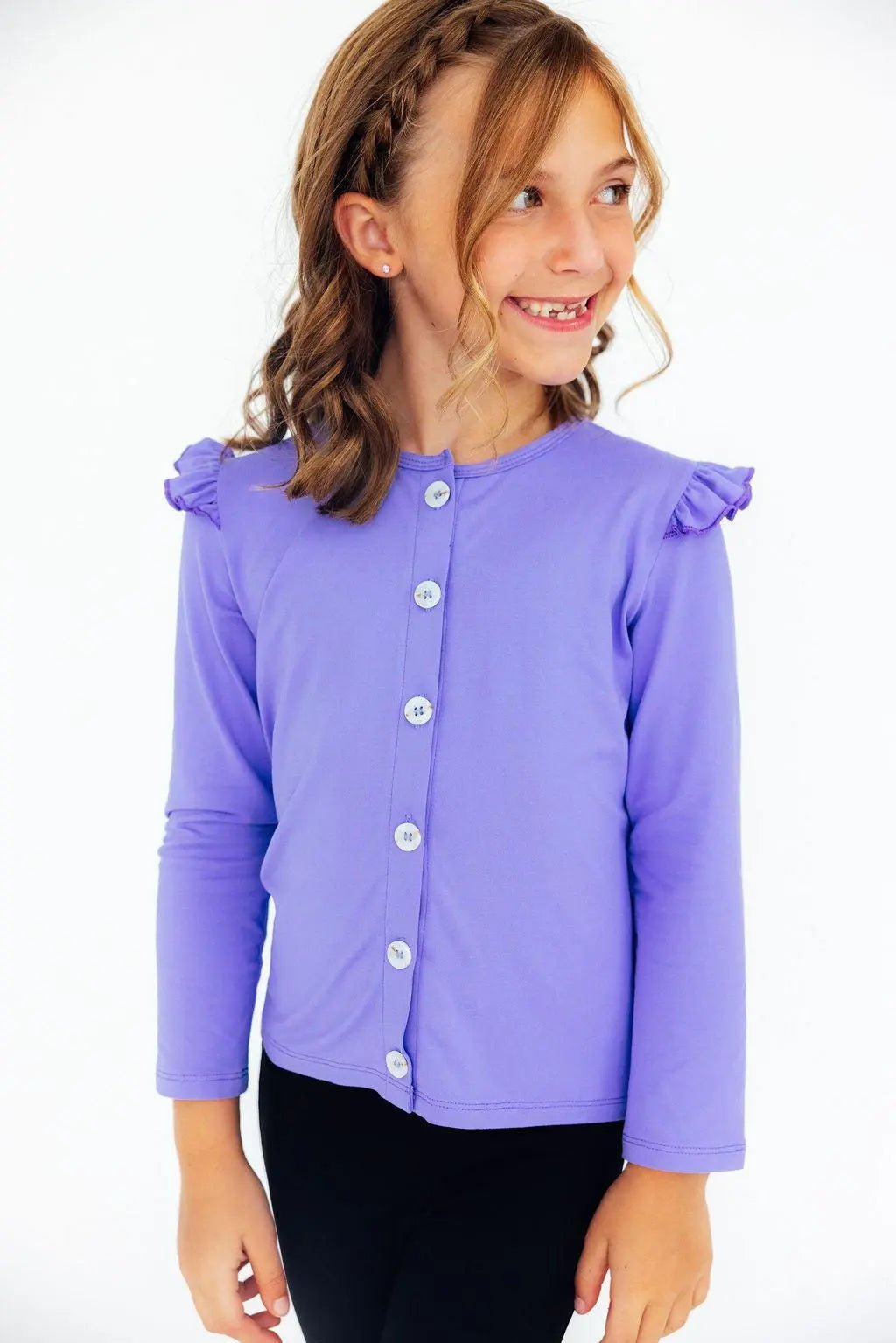 Mila & Rose ® Periwinkle Ruffle Cardigan - 
