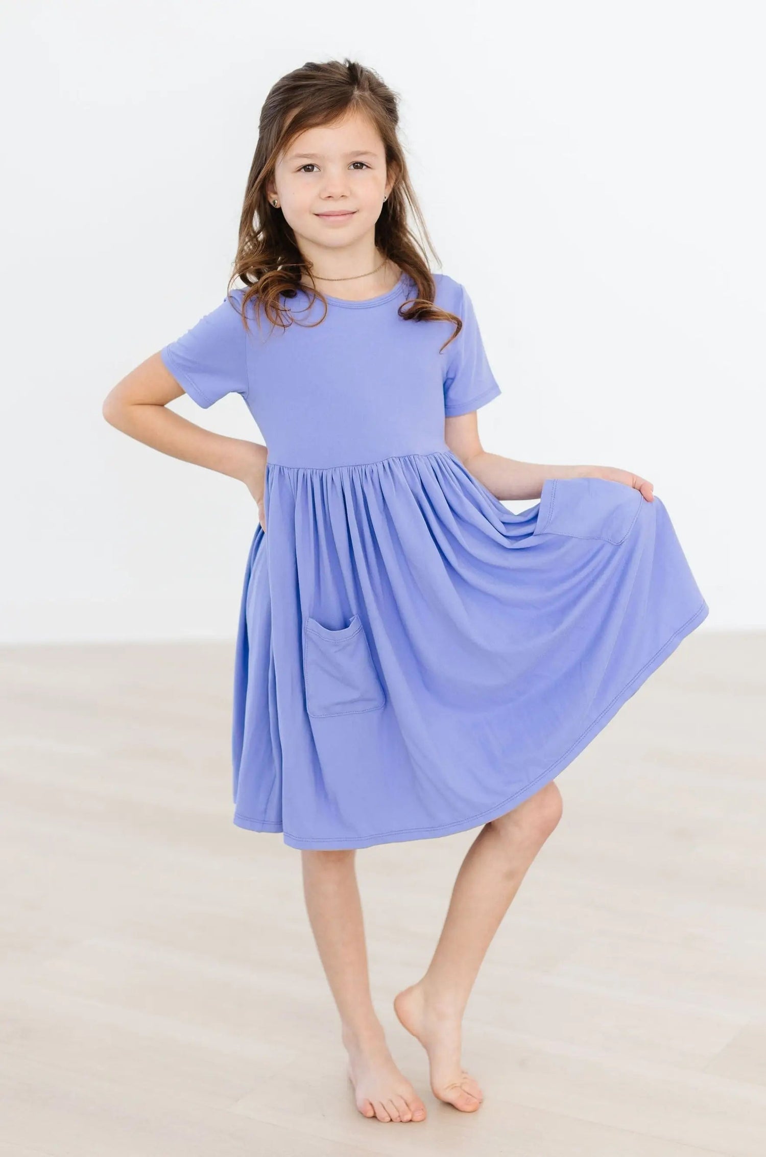 Periwinkle S/S Pocket Twirl Dress - One-piece garment, Day Dress, Dress, Pink, Waist | Everetts Place