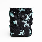 Kinder Cloth Diaper Co. Space and Sky: Essentials Pocket Cloth Diaper with Athletic Wicking Jersey, Grows with your Baby