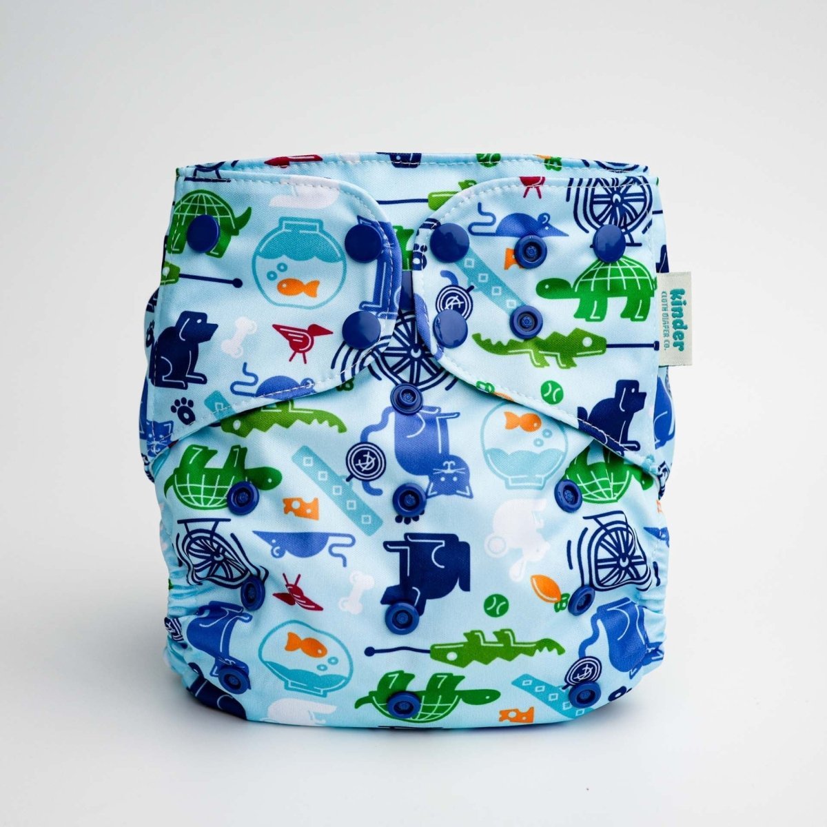 Animals and Insects: Essentials Pocket Cloth Diaper with Athletic Wicking Jersey, Grows with your Baby - Everetts Place Boutique - Pocket Diaper