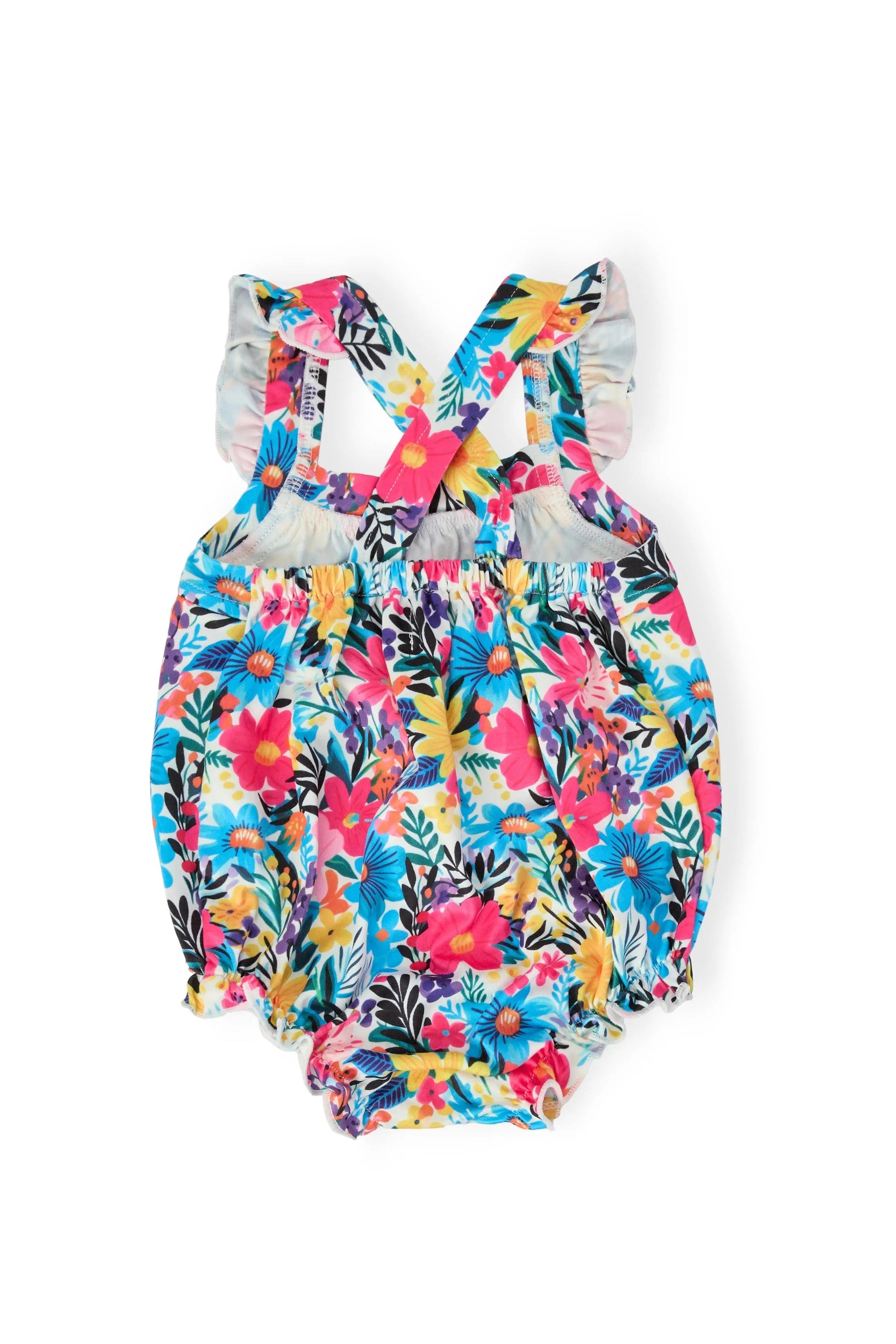 Mila & Rose ® Petal Paradise Ruffle Cross Back Romper - 