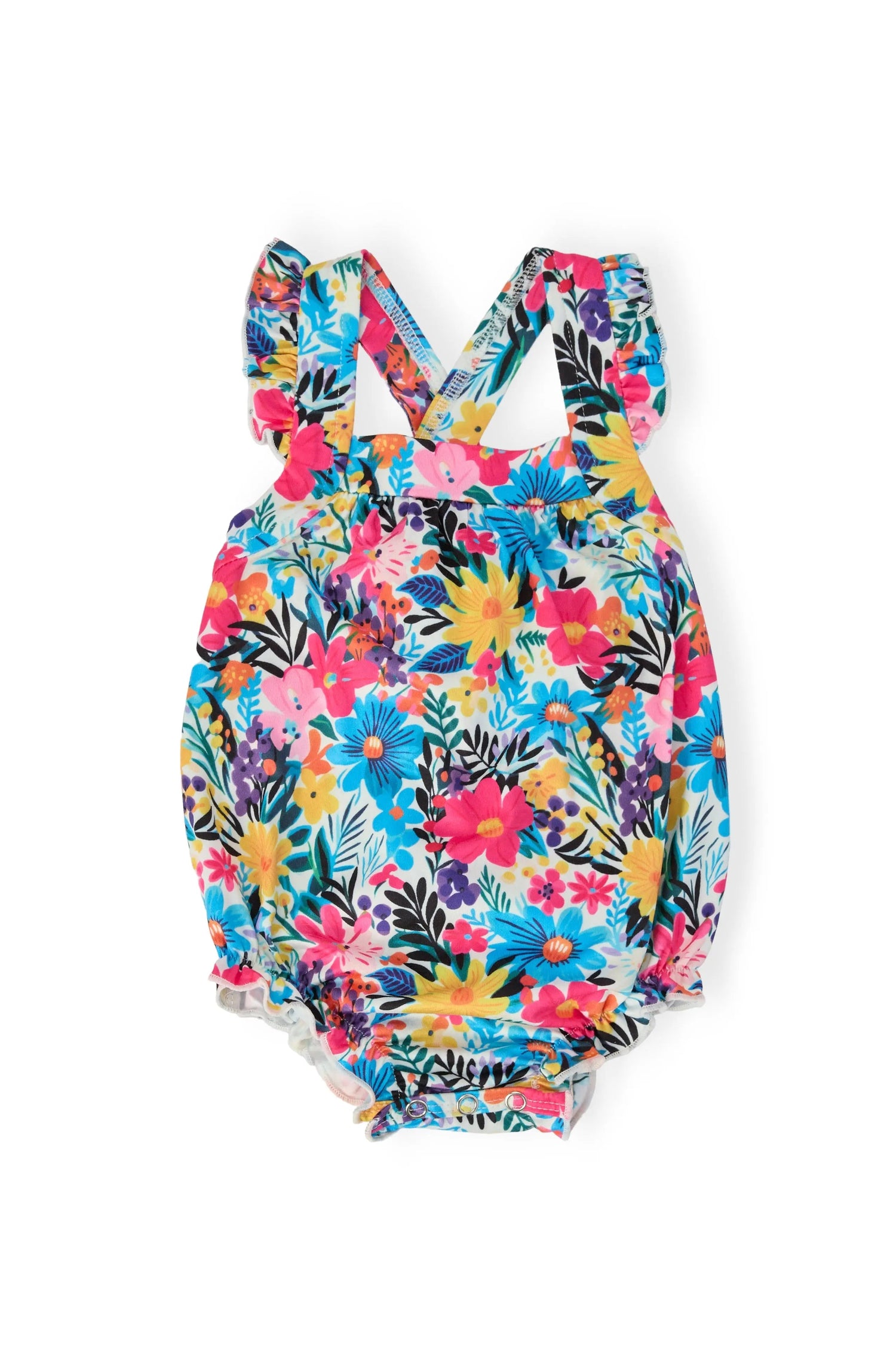 Mila & Rose ® Petal Paradise Ruffle Cross Back Romper - 