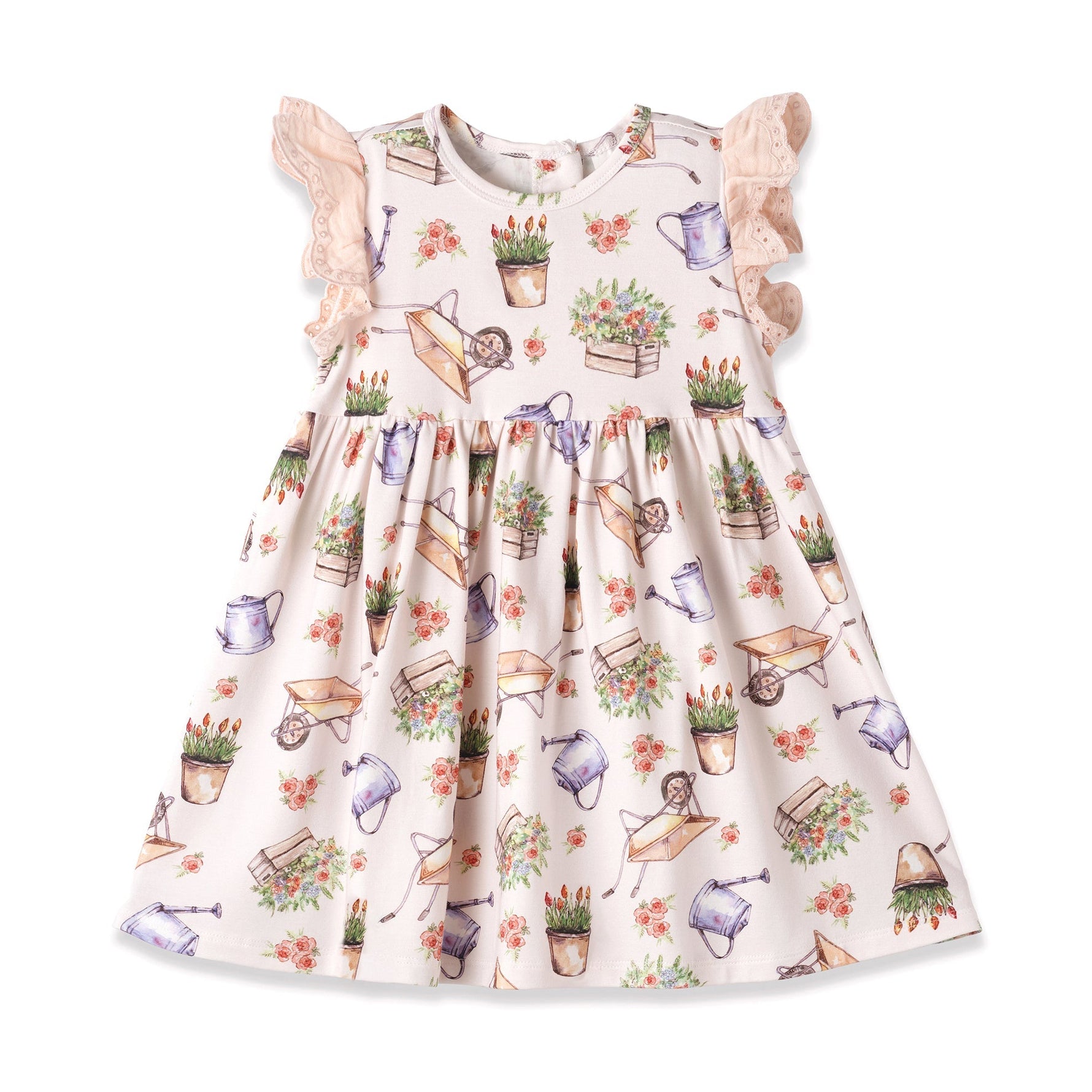 Tesa Babe Petal Patch Baby Girl Dress – Bamboo & Eyelet Garden DressEveretts Place