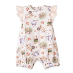 Tesa Babe Petal Patch Baby Girl Romper – Bamboo One - Piece with EyeletEveretts Place
