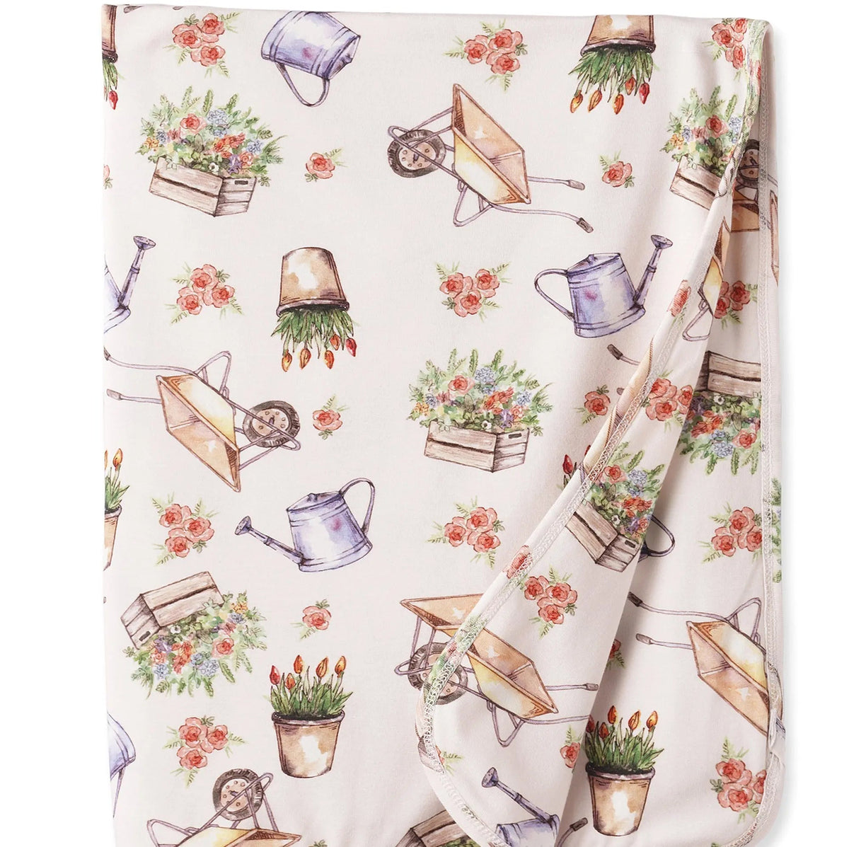 Tesa Babe Petal Patch Stroller Blanket - Soft Bamboo Garden Throw - 