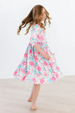 Mila & Rose ® Petal Perfection 3/4 Sleeve Pocket Twirl Dress - 