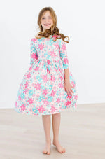 Mila & Rose ® Petal Perfection 3/4 Sleeve Pocket Twirl Dress - 