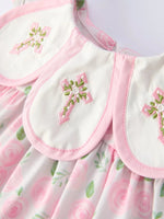 Floral Smocked Christening Bishop Baby Girl Bloomer Set Rylee Faith Designs 
