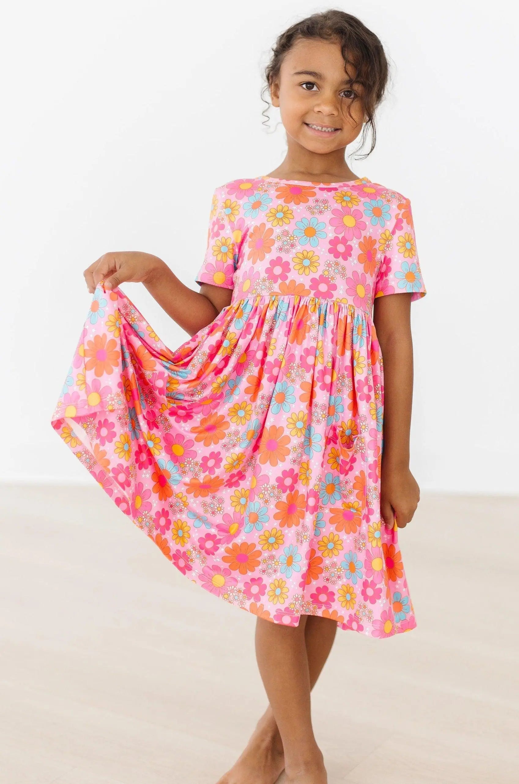 Petal Pop S/S Pocket Twirl Dress - Sleeve, Day Dress, One-piece garment, Pink, Dress | Everetts Place