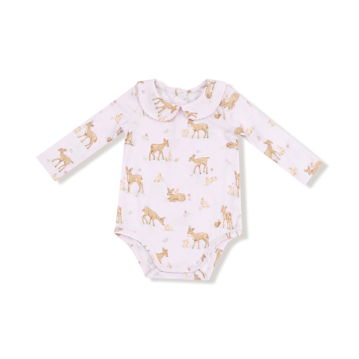 Angel Dear Peter Pan Collar Long Sleeve Baby Bodysuit By Angel Dear - Everetts Place Boutique - 