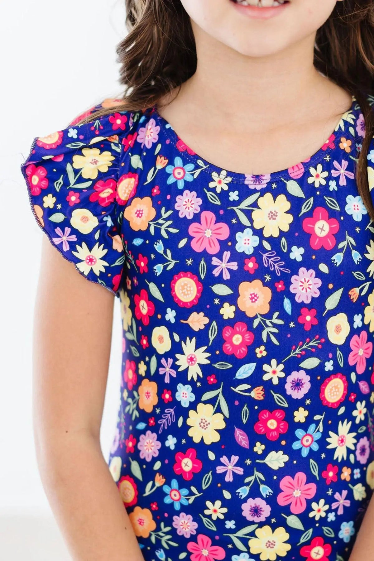 Mila & Rose ® Pick a Posy S/S Flutter Sleeve Leotard - 