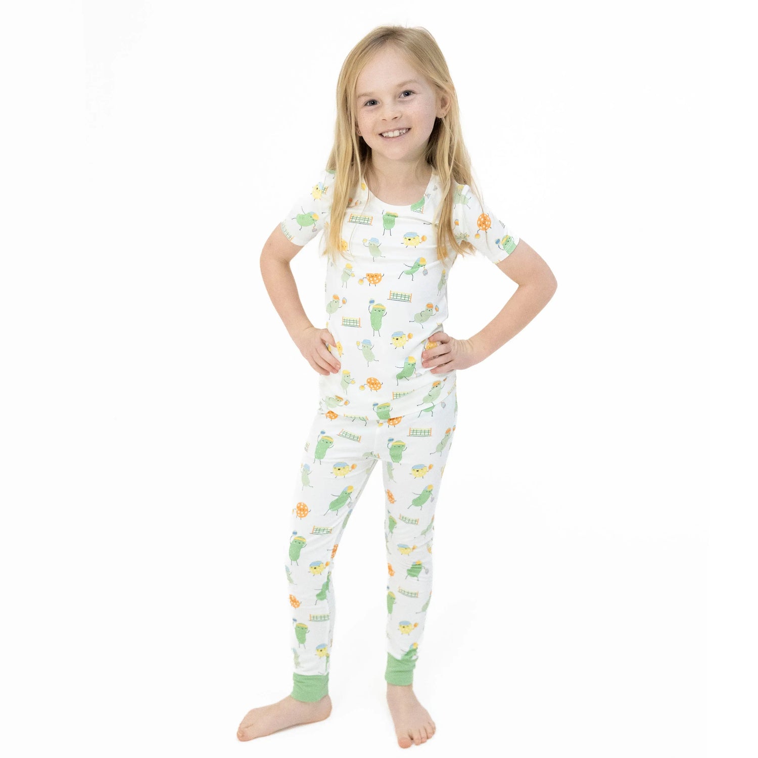 Angel Dear Pickles Playing Pickleball - Short Sleeve Loungewear Set - 