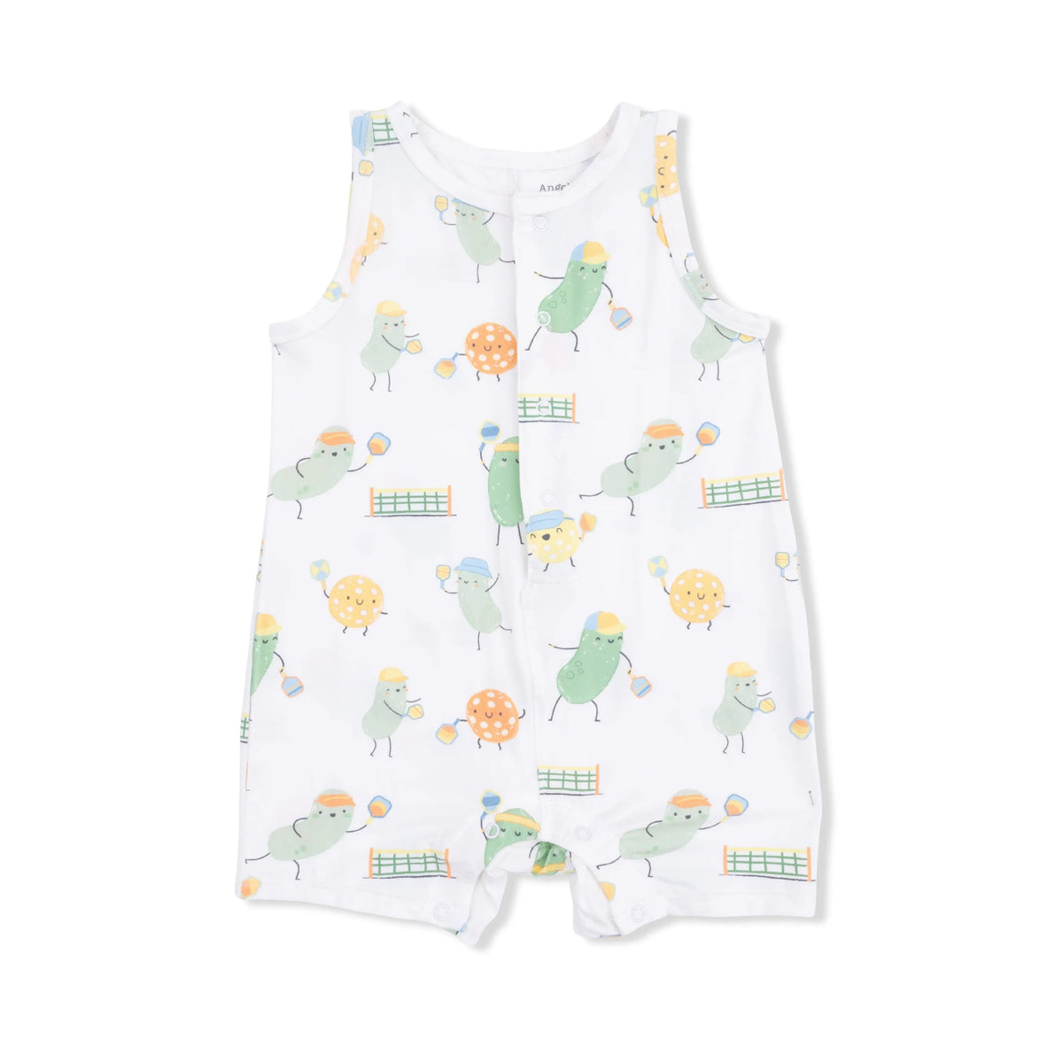 Angel Dear Pickles Playing Pickleball - Sleeveless Shortie Romper - 