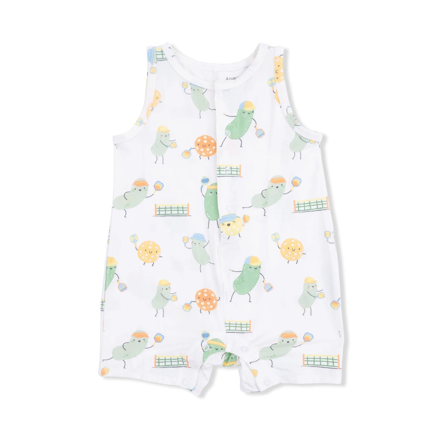 Angel Dear Pickles Playing Pickleball - Sleeveless Shortie Romper - 