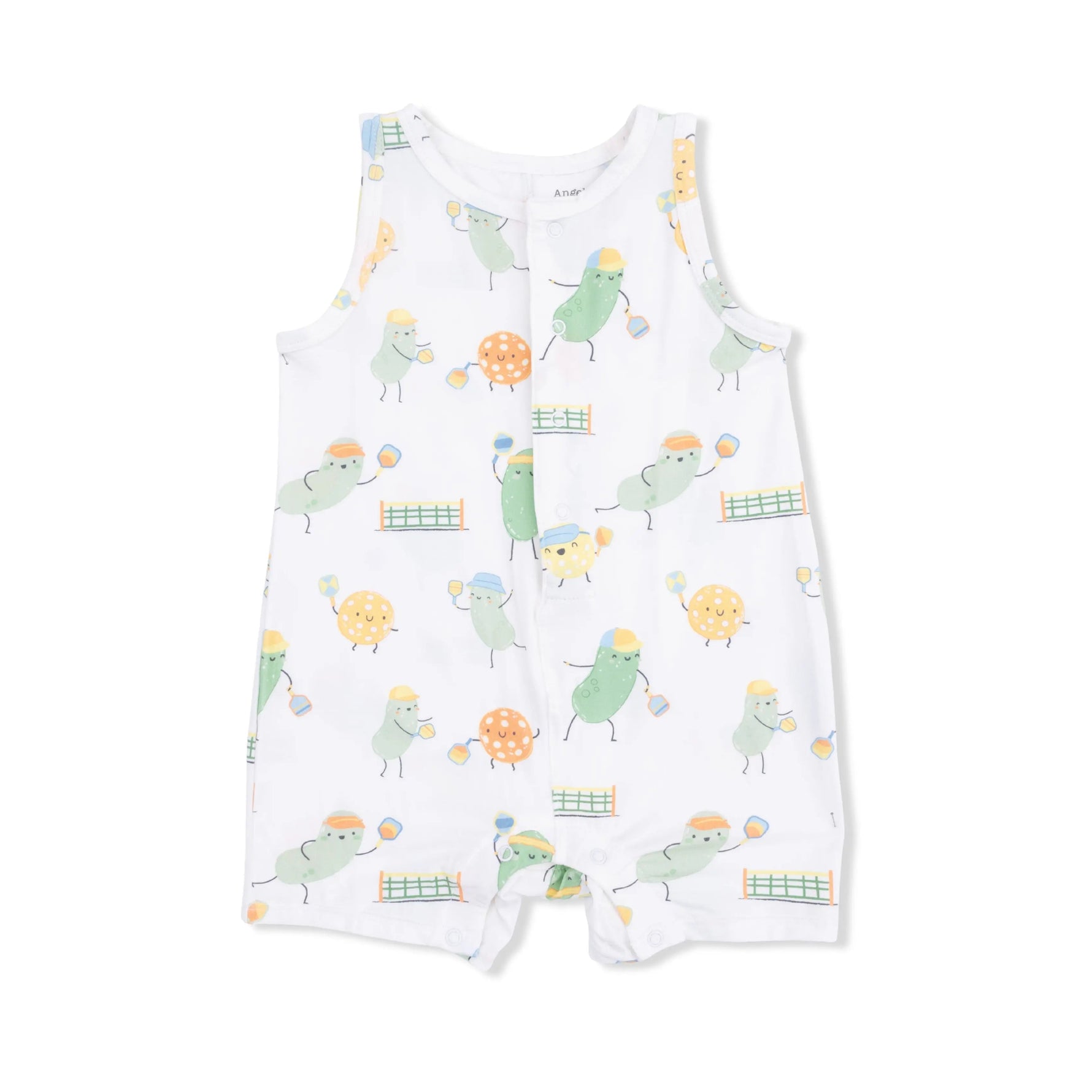 Angel Dear Pickles Playing Pickleball - Sleeveless Shortie Romper - 